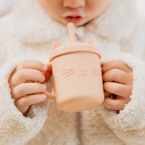 Cốc Tập Hút Silicon BabyBoo Hình Gấu Dễ Thương Cho Bé - Cốc Chống Tràn Kèm Nắp Ăn Bánh, An Toàn Khi Sử Dụng