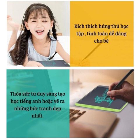 Bảng Viết Thông Minh LCD 8,5 Inch, Bảng Vẽ Tự Xóa Thúc Đẩy Tư Duy Sáng Tạo Cho Bé, Bảng VIết Không Bụi, An Toàn