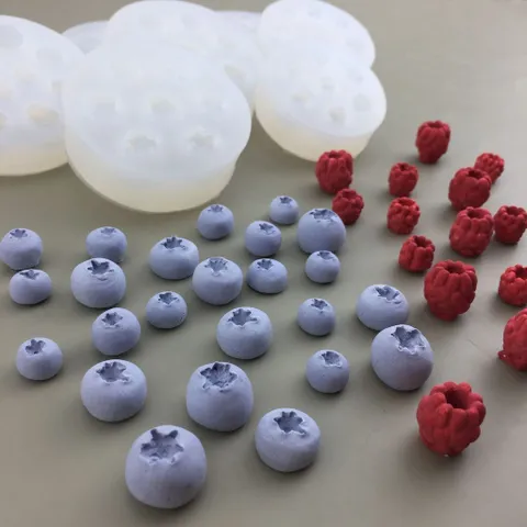 Khuôn Silicon Hình Trái Mâm Xôi và Việt Quất 3D - Dụng Cụ Làm Bánh DIY Trang Trí Bánh Mousse và Pudding Tại Nhà