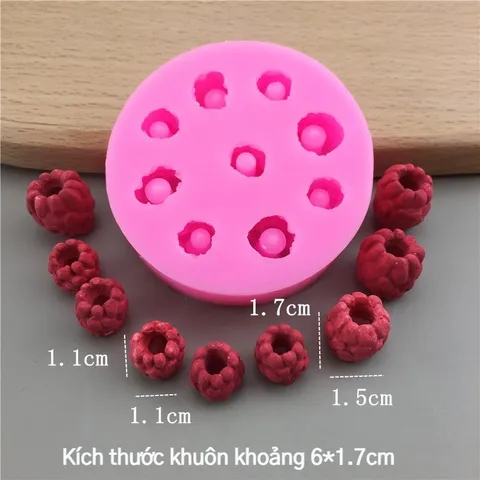 Khuôn Silicon Hình Trái Mâm Xôi và Việt Quất 3D - Dụng Cụ Làm Bánh DIY Trang Trí Bánh Mousse và Pudding Tại Nhà