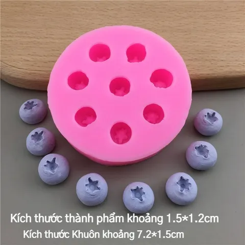Khuôn Silicon Hình Trái Mâm Xôi và Việt Quất 3D - Dụng Cụ Làm Bánh DIY Trang Trí Bánh Mousse và Pudding Tại Nhà