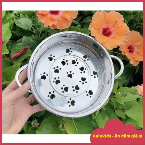 Xửng Hấp Inox SUS304 Cao Cấp Có Tay Cầm - Vỉ Hấp Thực Phẩm Size 16/18 - Dụng Cụ Nhà Bếp Thông Minh Cho Mẹ Bỉm