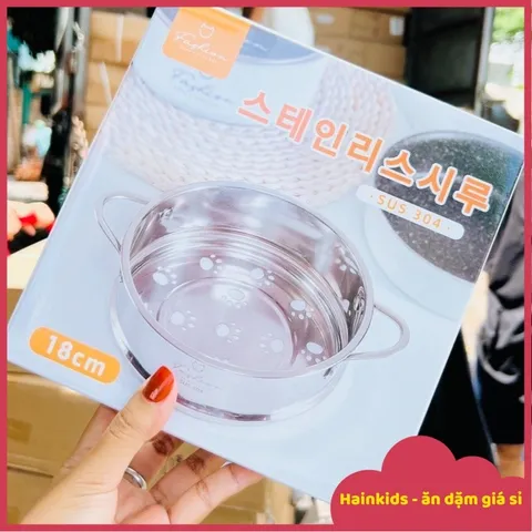Xửng Hấp Inox SUS304 Cao Cấp Có Tay Cầm - Vỉ Hấp Thực Phẩm Size 16/18 - Dụng Cụ Nhà Bếp Thông Minh Cho Mẹ Bỉm