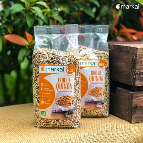 Hạt Diêm Mạch Quinoa Hữu Cơ Trắng Markal 500g - Ngũ Cốc Organic Châu Âu, Phù Hợp Ăn Chay và Kiêng Cử