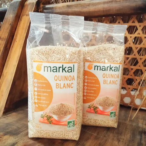 Hạt Diêm Mạch Quinoa Hữu Cơ Trắng Markal 500g - Ngũ Cốc Organic Châu Âu, Phù Hợp Ăn Chay và Kiêng Cử
