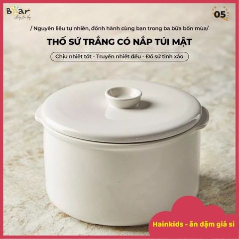 Nắp Sứ Thay Thế Bear 1.6L - Phụ Kiện Đậy Nồi Bear 1L6 Chuyên Dụng An Toàn cho Bé Yêu