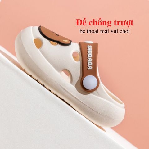 Dép Sục Cross ZHUBABA Chất Liệu Nhựa EVA Siêu Nhẹ Cao Cấp Hình Gấu Hi Bear Dễ Thương Cho Bé Trai Bé Gái