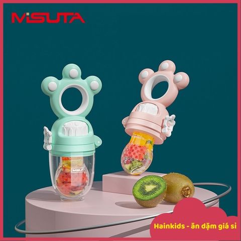 Túi Nhai Ăn Dặm Chống Hóc MISUTA - Bộ 3 Múm Silicon An Toàn, Dùng Cho Bé Từ 4 Tháng Tuổi - Giúp Bé Thoải Mái Khi Ăn Dặm