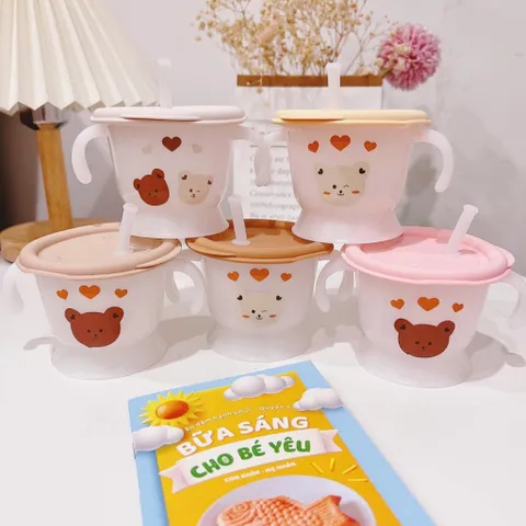 Cốc Tập Hút MumBéBé 3 Giai Đoạn - Cốc Tập Uống Nước An Toàn Cho Bé Ăn Dặm Từ 5 Tháng, Chống Sặc, Thiết Kế Thông Minh