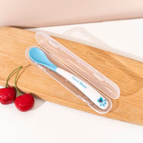 Thìa Báo Nóng Cocobear Cho Bé - Thìa Ăn Dặm Silicon Có Hộp, An Toàn Cho Trẻ Nhỏ, Tiện Lợi Cho Mẹ, Hỗ Trợ Tập Ăn Dặm