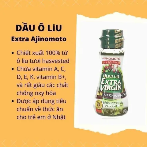 Combo 4 Loại Dầu Mè Ajinomoto/dầu Oliu Ajinomoto/Óc Chó Đức/ Dầu Gạo Tsuno - Trộn Cháo Cho Bé - [Date 6/2026]