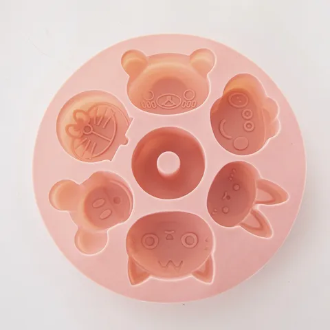 Khuôn Silicon Tròn Làm Bánh Flan và Thạch Pudding Có Nắp Đậy Hình Con Vật Dễ Thương - An Toàn Cho Bé, Chịu Nhiệt 230°C