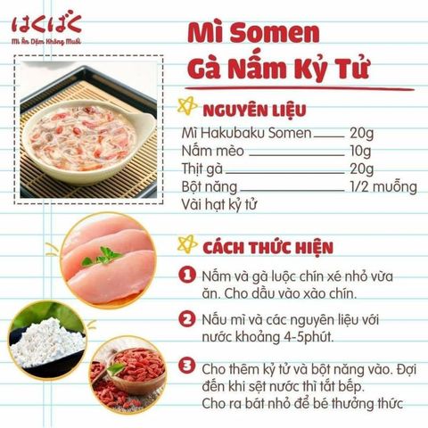 Mì Somen HAKUBAKU Cho Bé Ăn Dặm 5, 7, 9 Tháng - Mì Nhật Bản Không Muối, Dinh Dưỡng, Dễ Ăn cho Trẻ Em