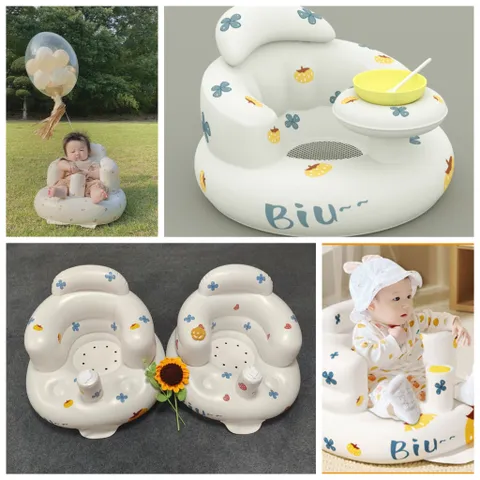 Ghế Hơi Tập Ngồi Cho Bé - Phong Cách Cute Hàn Quốc, Quà Tặng Đầy Tháng Dễ Thương Có Nhạc Và Không Nhạc, Đồ Chơi Tương Tác Cho Trẻ Sơ Sinh