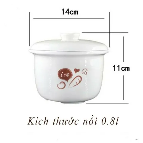 Nắp Sứ Thay Thế và Lõi Thố Sứ Cho Nồi Bear 0.8L - Phụ Kiện Dự Phòng Nồi Nấu Chậm DDZ-B08D1, Lõi Sứ Chưng Cách Thủy