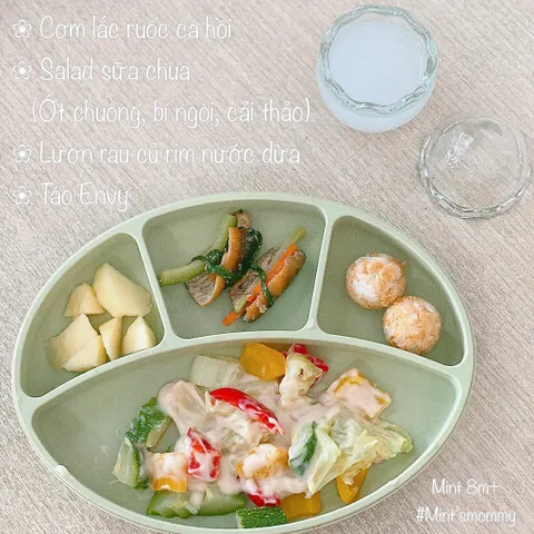Khay Ăn Dặm Silicon Cao Cấp Oval 4 Ngăn Màu Pastel Có đế Hít Chống Đổ, Chống Lật - Không Chứa BPA