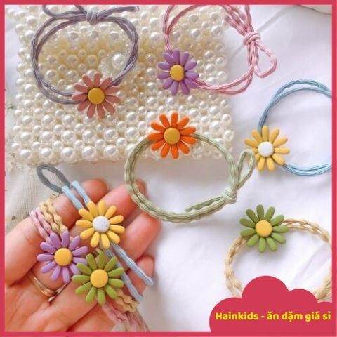 Dây Cột Tóc Hoa Cúc Xinh Xắn - Phụ Kiện Thời Trang Hàn Quốc Co Giãn Tốt, Đẹp và Tiện Dụng Chỉ 699đ