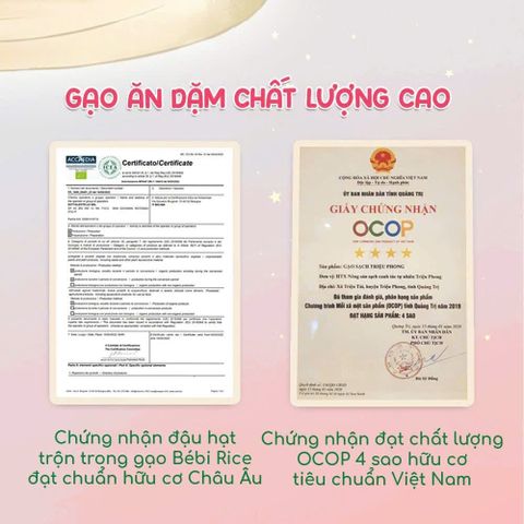 Gạo Hữu Cơ Ăn Dặm Bébi Organic - Gạo Xát Dối Giàu Dinh Dưỡng, An Toàn Cho Bé, Phù Hợp Với Giai Đoạn Ăn Dặm, HSD 09/05/2026