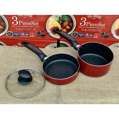 Bộ Nồi/Quánh Chảo 16cm Chống Dính Kèm Nắp Thủy Tinh Pearl Chế Biến Đồ Ăn Dặm Cho Bé - Hàng Nội Địa Nhật
