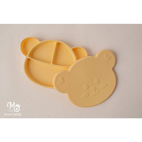 Khay Ăn Dặm Silicone Mumbebe 5 Ngăn Có Nắp Đậy - Đế Hít Chống Đổ, An Toàn Cho Bé Tập Ăn Dặm, Chất Liệu Cao Cấp