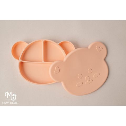 Khay Ăn Dặm Silicone Mumbebe 5 Ngăn Có Nắp Đậy - Đế Hít Chống Đổ, An Toàn Cho Bé Tập Ăn Dặm, Chất Liệu Cao Cấp