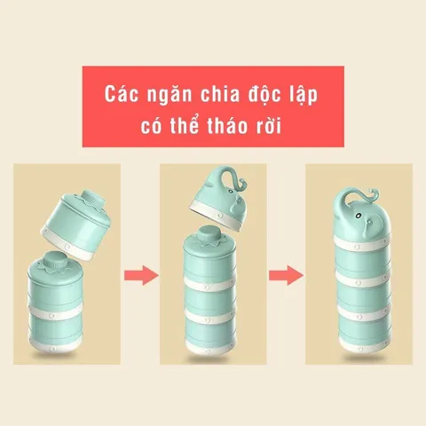 Hộp Chia Sữa, Khay Chia Sữa, đa Nặng MISUTA, Chia đồ ăn Dặm 3 Ngăn MISUTA Cho Bé