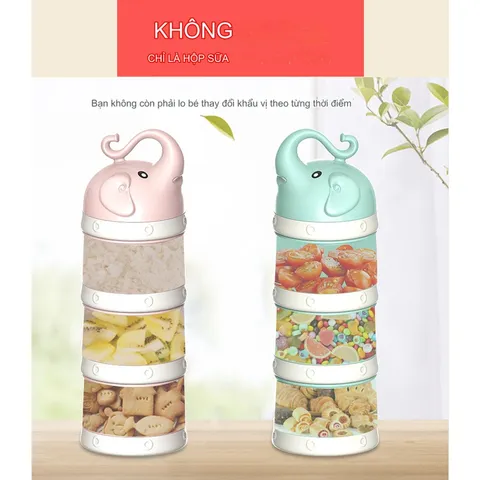 Hộp Chia Sữa, Khay Chia Sữa, đa Nặng MISUTA, Chia đồ ăn Dặm 3 Ngăn MISUTA Cho Bé
