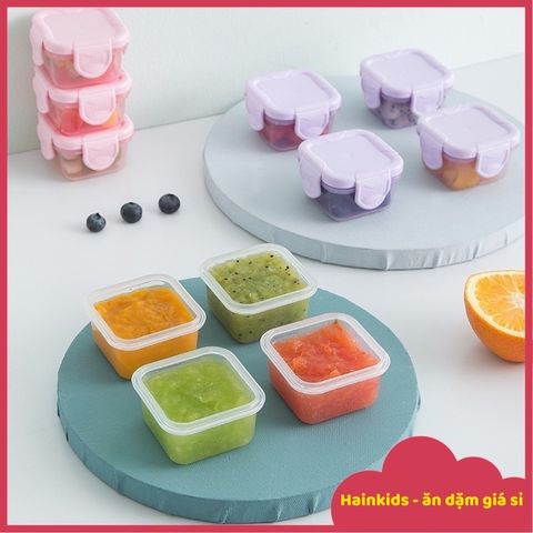 Hộp Trữ Đông Thực Phẩm Cho Bé Ăn Dặm 150ml & 60ml - Nắp Gài Chống Rò Rỉ, Khay Nhựa Cao Cấp, Tiện Lợi Mang Đi Ngoài