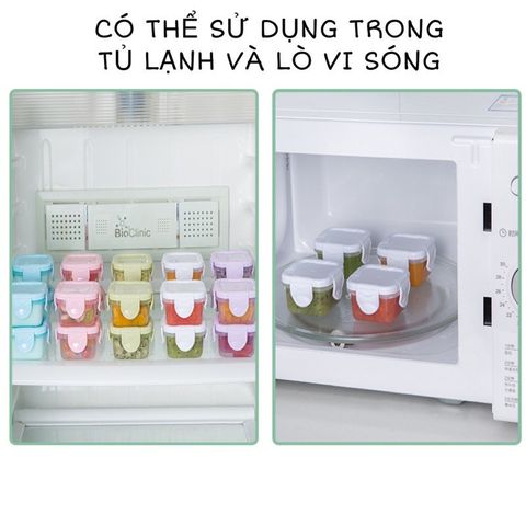 Hộp Trữ Đông Thực Phẩm Cho Bé Ăn Dặm 150ml & 60ml - Nắp Gài Chống Rò Rỉ, Khay Nhựa Cao Cấp, Tiện Lợi Mang Đi Ngoài