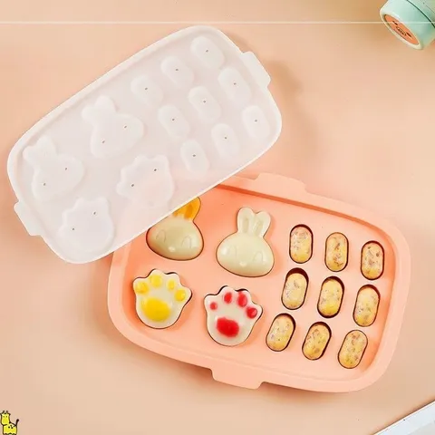 Khuôn Silicon 2 In 1 Làm Bánh, Xúc Xích và Hấp Trứng Có Nắp Đậy - Dụng Cụ Bếp Tiện Ích Cho Bé Yêu