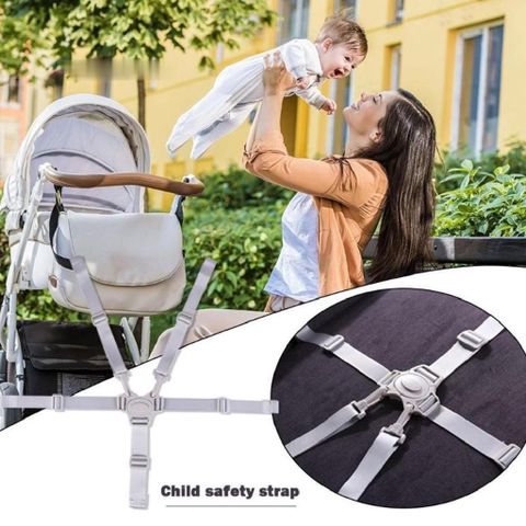 Đai An Toàn 5 Điểm Cho Ghế Ăn Dặm, Xe Đẩy, Xe Nôi - Đảm Bảo An Toàn Cho Bé, Chất Liệu Mềm Mại, Khóa Chốt Bấm Chắc Chắn