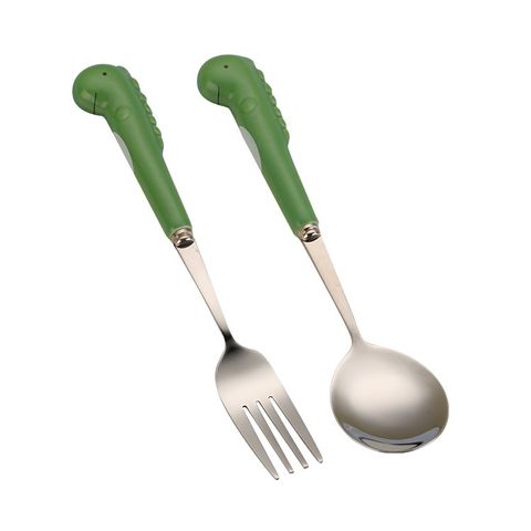 Muỗng Inox Cán Sứ Đáng Yêu Cho Bé - Thìa Chất Liệu Thép Không Gỉ, Quà Tặng Noel, Hình Động Vật Hoạt Hình 18.8cm