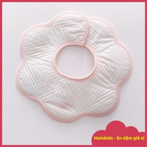 Yếm Hoa Chống Thấm Xoay 360 Độ Cho Bé - Yếm Ti Sữa Dễ Thương, Phụ Kiện Ăn Dặm An Toàn Từ 0-4 Tuổi