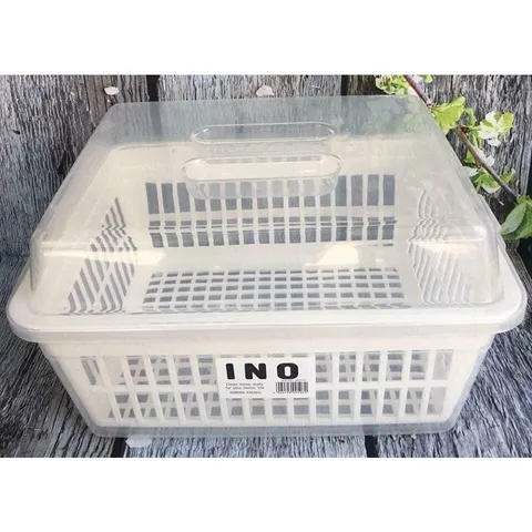 [Nội Địa Nhật] Rổ/ Giá Úp Chén Bát Ăn Dặm, Có Nắp Đậy Vệ Sinh - Thương Hiệu Inomata