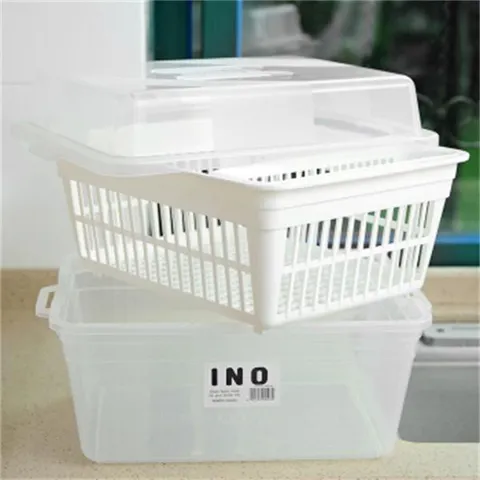 [Nội Địa Nhật] Rổ/ Giá Úp Chén Bát Ăn Dặm, Có Nắp Đậy Vệ Sinh - Thương Hiệu Inomata