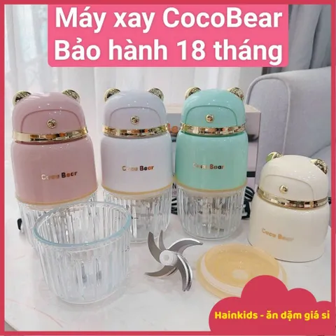 Máy Xay Coco Bear 8 Lưỡi Xay Đồ Ăn Dặm Cho Bé - Cối Thủy Tinh An Toàn, Dễ Sử Dụng, Phù Hợp Cho Rau Củ, Thịt, Bảo Hành 18 Tháng