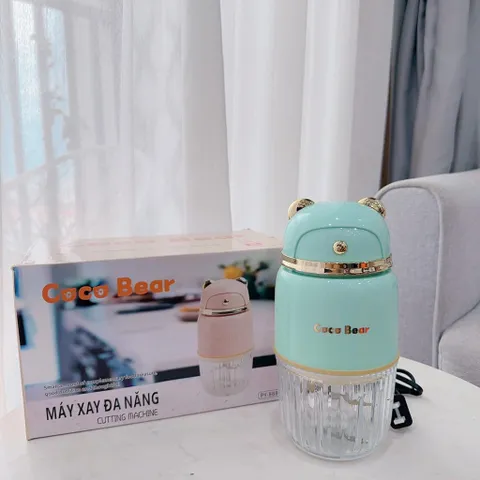 Máy Xay Coco Bear 8 Lưỡi Xay Đồ Ăn Dặm Cho Bé - Cối Thủy Tinh An Toàn, Dễ Sử Dụng, Phù Hợp Cho Rau Củ, Thịt, Bảo Hành 18 Tháng