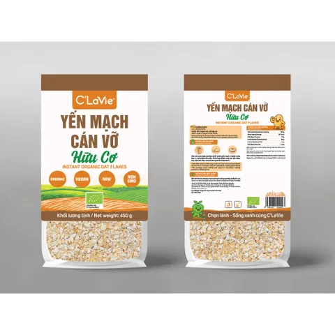 Yến Mạch Cán Vỡ Hữu Cơ C’LaVie 200g & 450g - Yến Mạch Ăn Liền Dinh Dưỡng Cho Bé, Tốt Cho Sức Khỏe, Tiện Dụng Cho Mọi Món Ăn