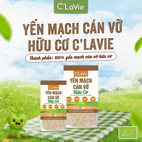 Yến Mạch Cán Vỡ Hữu Cơ C’LaVie 200g & 450g - Yến Mạch Ăn Liền Dinh Dưỡng Cho Bé, Tốt Cho Sức Khỏe, Tiện Dụng Cho Mọi Món Ăn
