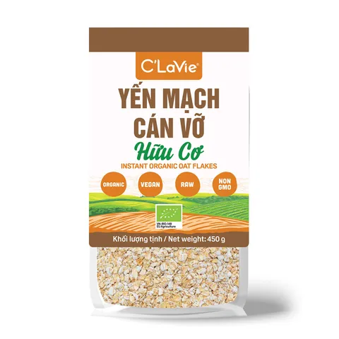 Yến Mạch Cán Vỡ Hữu Cơ C’LaVie 200g & 450g - Yến Mạch Ăn Liền Dinh Dưỡng Cho Bé, Tốt Cho Sức Khỏe, Tiện Dụng Cho Mọi Món Ăn