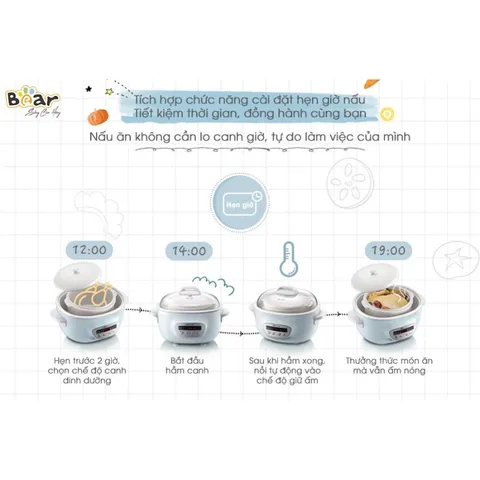 Nồi Bear 2,5l Tử Sa - Nồi Nấu Cháo Chậm Bear DDZ-C25R6
