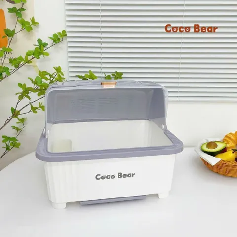 Rổ Úp Bát Cocobear Plus Cho Bé - Kệ Đựng Bát Ăn Dặm Có Nắp & Khay Hứng Nước, Thiết Kế Hiện Đại, An Toàn Cho Trẻ Em