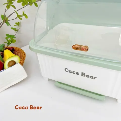 Rổ Úp Bát Cocobear Plus Cho Bé - Kệ Đựng Bát Ăn Dặm Có Nắp & Khay Hứng Nước, Thiết Kế Hiện Đại, An Toàn Cho Trẻ Em