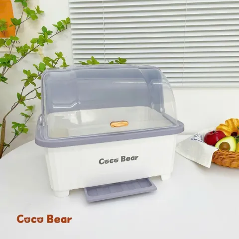 Rổ Úp Bát Cocobear Plus Cho Bé - Kệ Đựng Bát Ăn Dặm Có Nắp & Khay Hứng Nước, Thiết Kế Hiện Đại, An Toàn Cho Trẻ Em