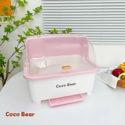 Rổ Úp Bát Cocobear Plus Cho Bé - Kệ Đựng Bát Ăn Dặm Có Nắp & Khay Hứng Nước, Thiết Kế Hiện Đại, An Toàn Cho Trẻ Em