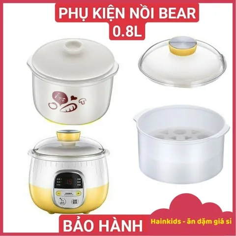 Nắp Nhựa Phụ Kiện Nồi Nấu Chậm Bear 0.8L SUBE001 - Thay Thế Nắp Ngoài Cho Nồi Nấu Cháo DDZ-B08C1, Hàng Mới Chính Hãng