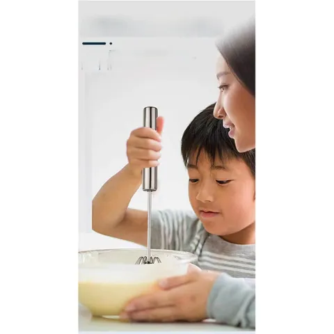 Cây Đánh Trứng Inox Tự Khuấy - Dụng Cụ Làm Bánh & Tạo Bọt Cà Phê Dễ Dùng, Thiết Kế Thông Minh, Bền Bỉ, An Toàn Khi Chế Biến
