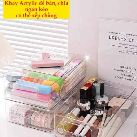 Hộp đựng Mỹ Phẩm để Bàn, Hộp đựng Khẩu Trang Acrylic Trong Suốt, Giỏ đựng đồ ăn Nhẹ, Giá để đồ Lặt Vặt