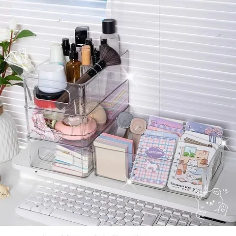 Hộp đựng Mỹ Phẩm để Bàn, Hộp đựng Khẩu Trang Acrylic Trong Suốt, Giỏ đựng đồ ăn Nhẹ, Giá để đồ Lặt Vặt