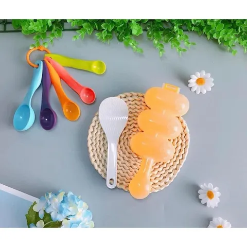 Combo Dụng Cụ Lắc Cơm Viên Kèm Thìa Đong - Bộ 5 Thìa Đong Gia Vị và Dầu Ăn cho Bé Tập Ăn Dặm, Dụng Cụ Tạo Hình Cơm Tròn Xinh
